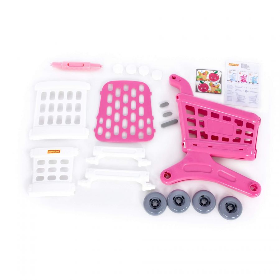 Тележка для маркета "Натали" (розовая) (в несобранном виде)