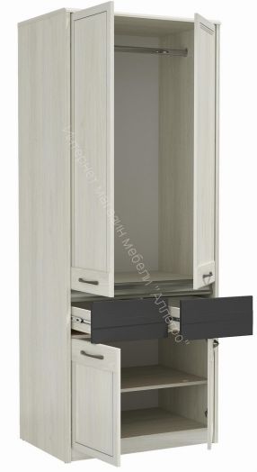 Спальный гарнитур Лиана, Ясень анкор светлый/Ясень графит/Патина