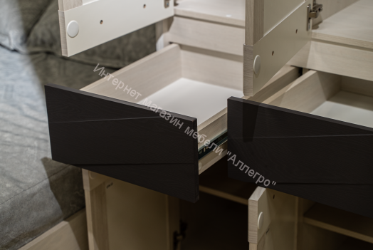 Гостиная Лиана, Ясень анкор светлый/Ясень графит/Патина