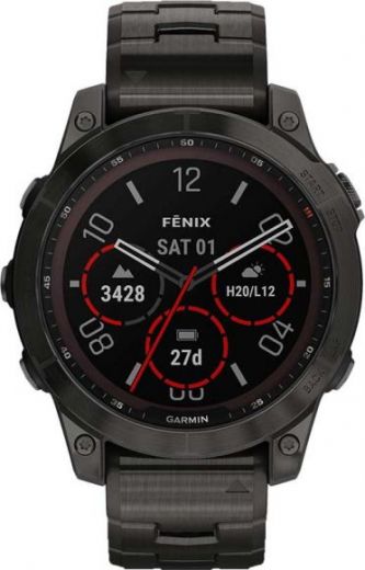 Fenix 7 Sapphire Solar титановый угольно-серый DLC с угольно-серым титановым DLC браслетом