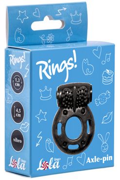 Виброкольцо эрекционное Lola Toys Rings Axle-pin черное