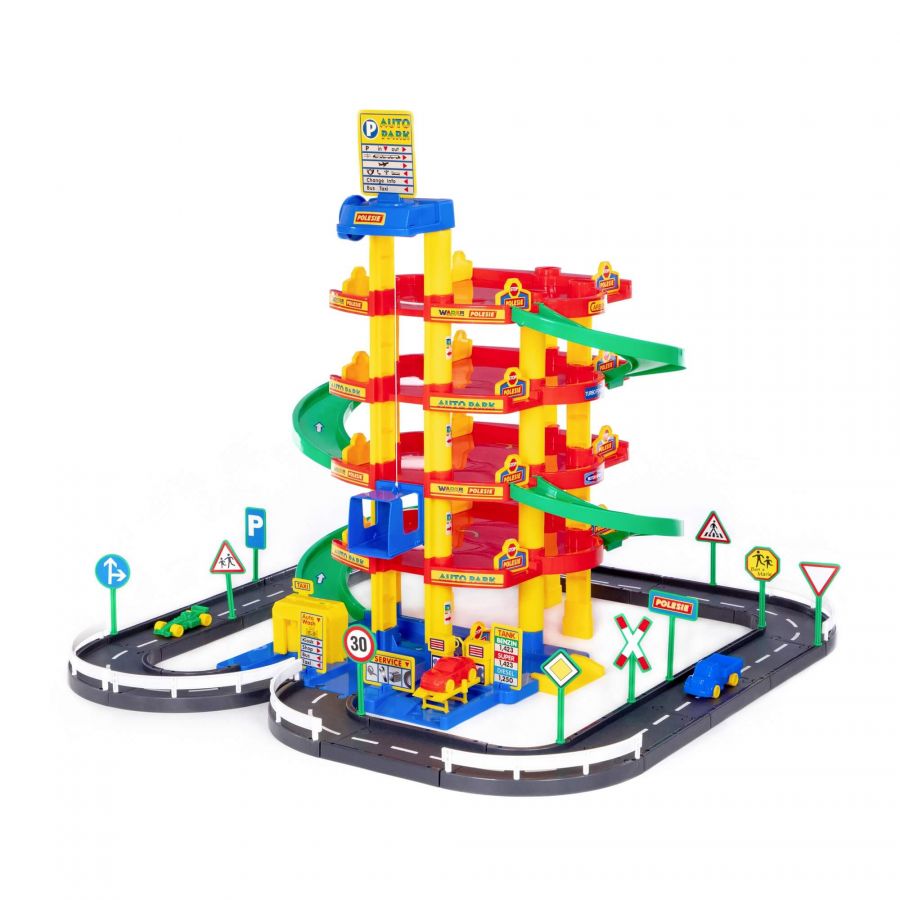 Паркинг 5-уровневый с дорогой и автомобилями (в коробке)