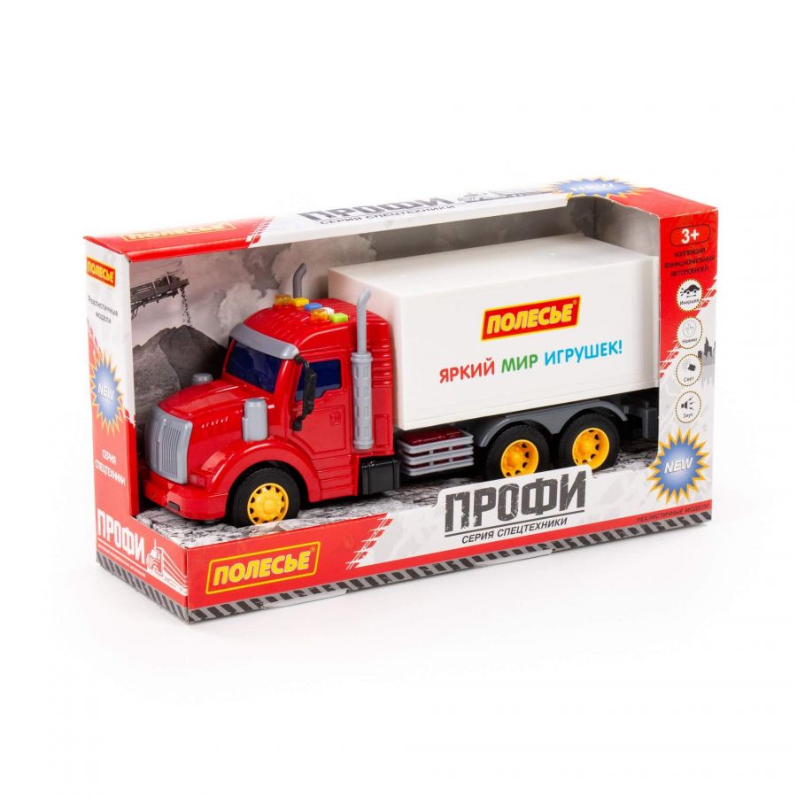 "Профи", автомобиль-фургон инерционный (со светом и звуком) (красно-белый) (в коробке)