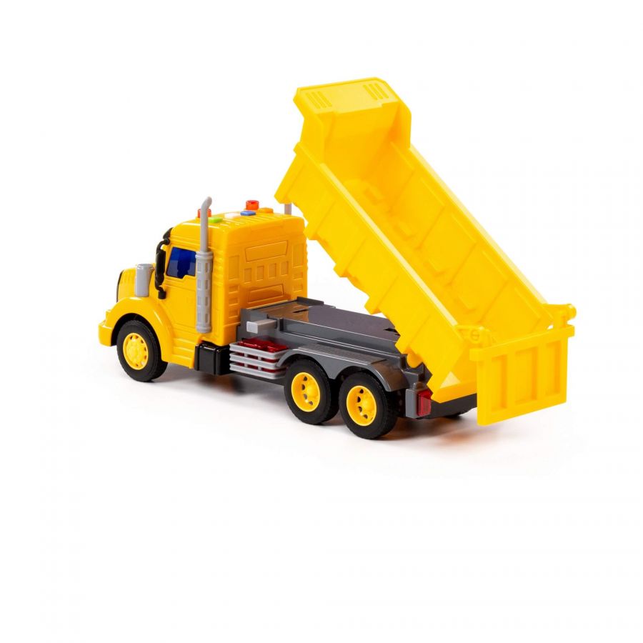 "Профи", автомобиль-самосвал инерционный (со светом и звуком) (жёлтый) (в коробке)