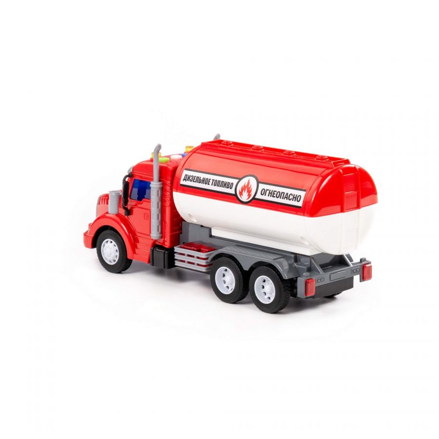 "Профи", автомобиль с цистерной инерционный (со светом и звуком) (красный) (в коробке)