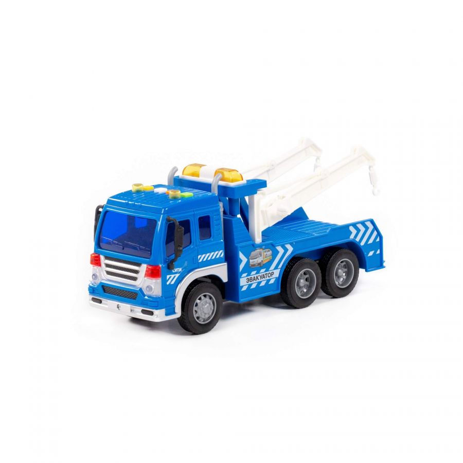 "Сити", автомобиль-эвакуатор инерционный (со светом и звуком) (синий) (в коробке)
