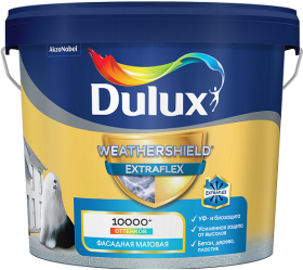 Краска для Фасадов и Цоколей Dulux Weathershield Extraflex 9л Белая, Матовая, Акриловая / Дюлакс Вевершилд