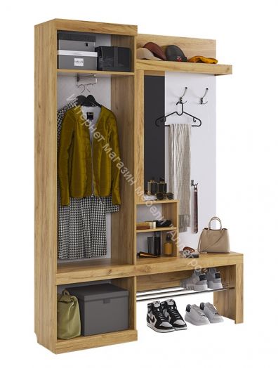 Набор для прихожей "Алекс" Дуб крафт золотой/Белое дерево