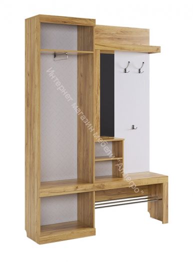 Набор для прихожей "Алекс" Дуб крафт золотой/Белое дерево