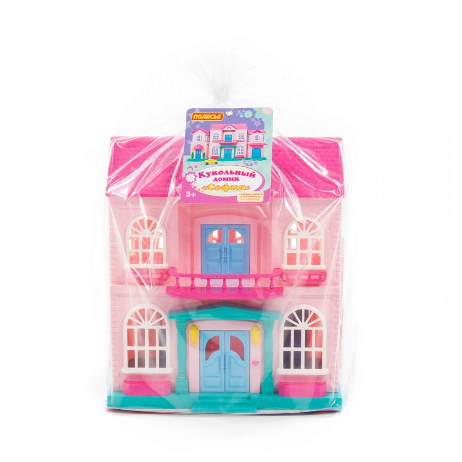 Кукольный домик "София" с набором мебели и автомобилем (14 элементов) (в пакете)