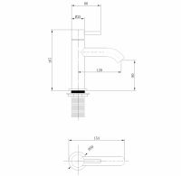 Смеситель ABBER Wasser Kreis AF8110 для раковины в цвете хром схема 2