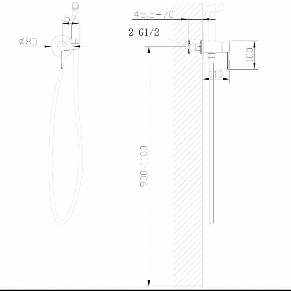 Черный смеситель ABBER Wasser Kreis AF8125B с гигиеническим душем ФОТО