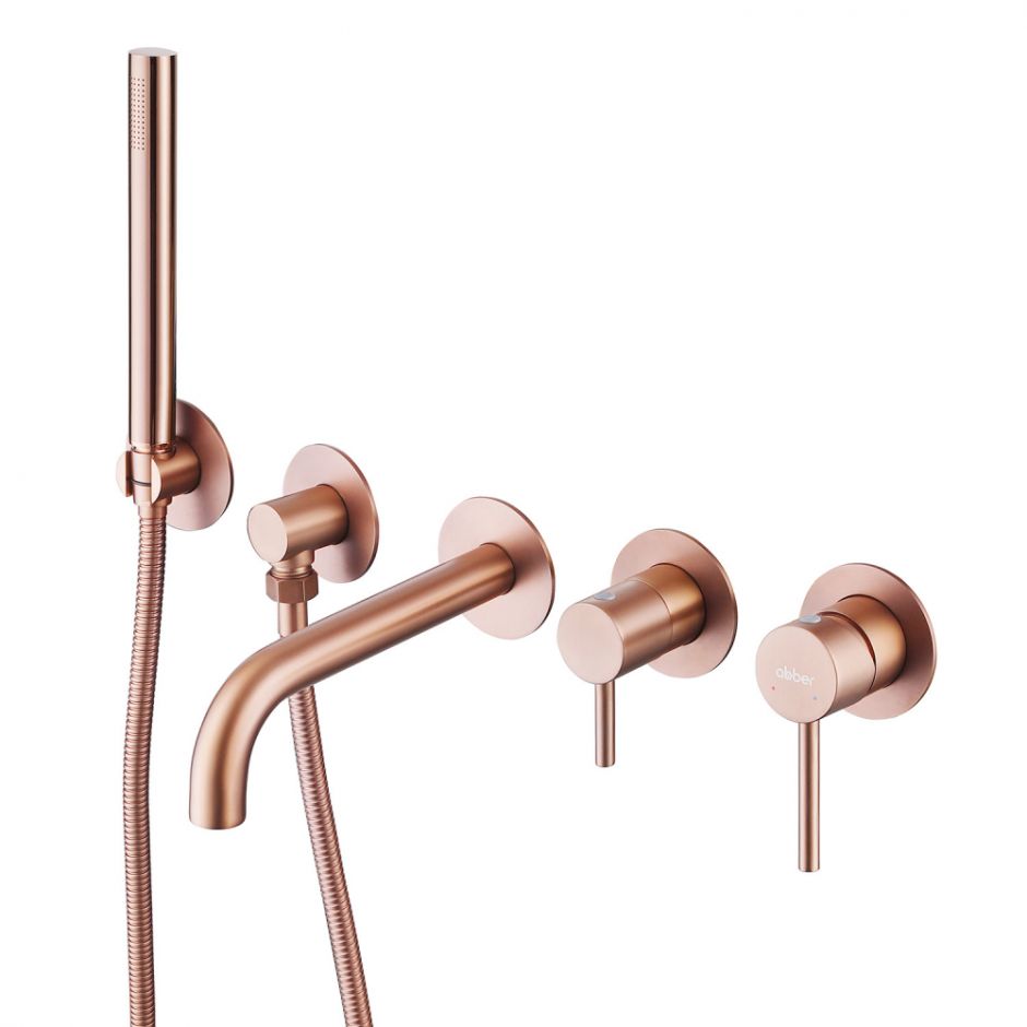 Изображение Встраиваемый смеситель ABBER Wasser Kreis AF8130MRG для ванны, розовое золото матовое