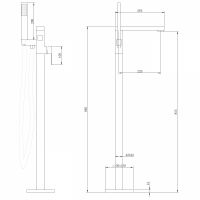 Смеситель ABBER Daheim AF8215 напольный, хром схема 2