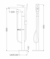 Смеситель ABBER Zeitlos AF8915W напольный для ванны, белый-хром схема 2