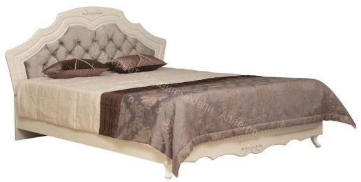 Кровать двойная 06.121 Кантри с ортопед. основанием (ш.1600), Вудлайн кремовый/Сандал белый