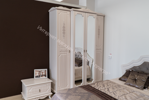 Шкаф для одежды 06.116 Кантри (патина) , Вудлайн кремовый/Сандал белый