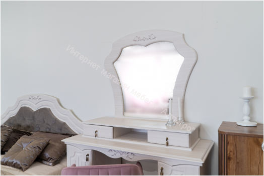 Спальный гарнитур Кантри (патина), Вудлайн кремовый/Сандал белый