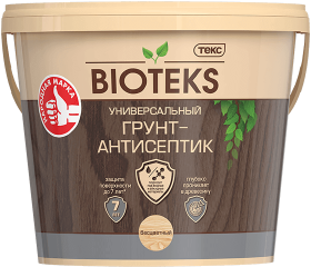 Грунт-Антисептик Текс Bioteks 9л Универсальный для Древесины и Деревянных Конструкций на Водной Основе / Текс Биотекс