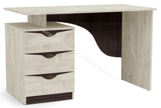 Стол письменный 33.23 Лючия, Бетон пайн белый/Венге