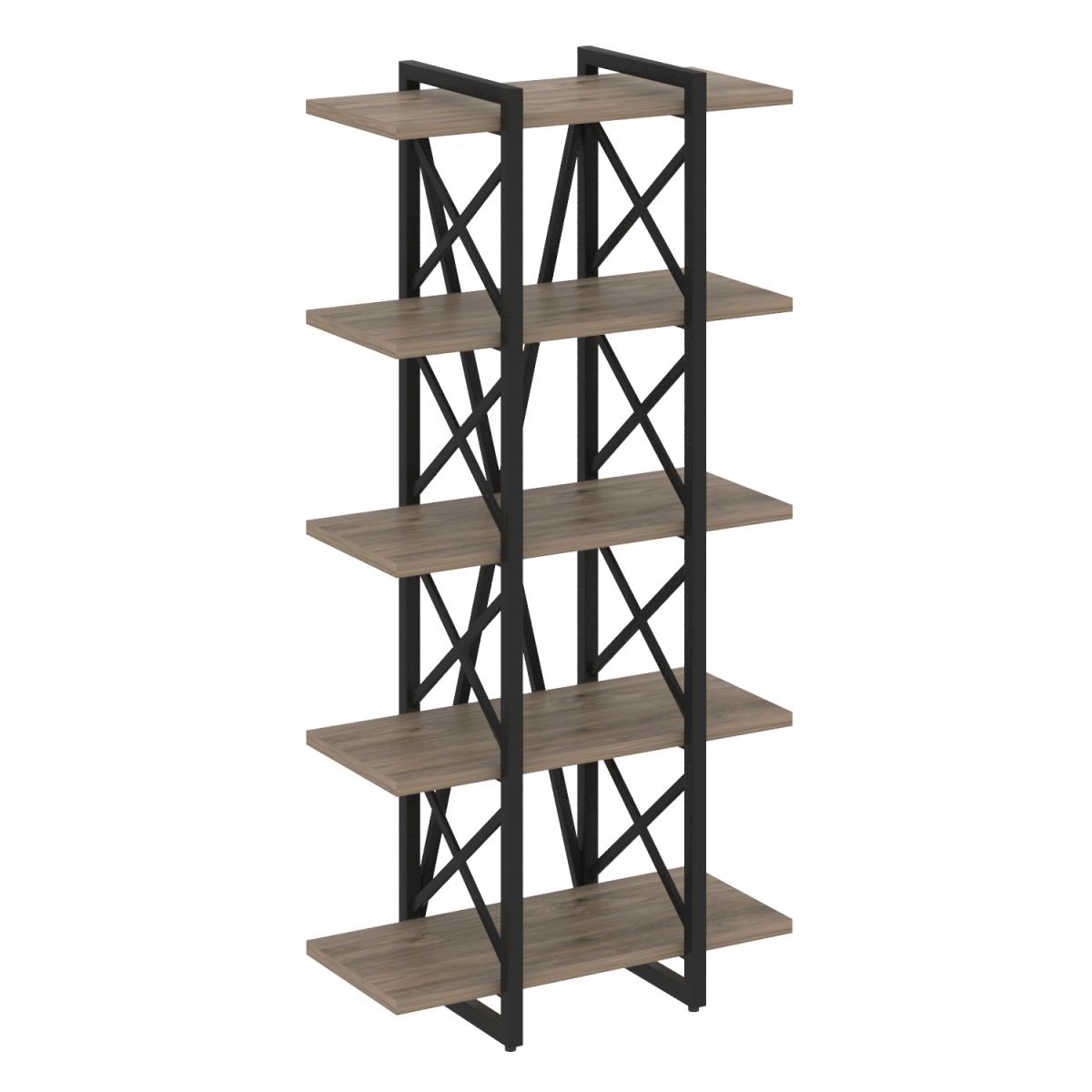 Стеллаж на регулируемых опорах, 5 полок 800х400х1650 мм (ЛДСП Тиквуд тёмный)
