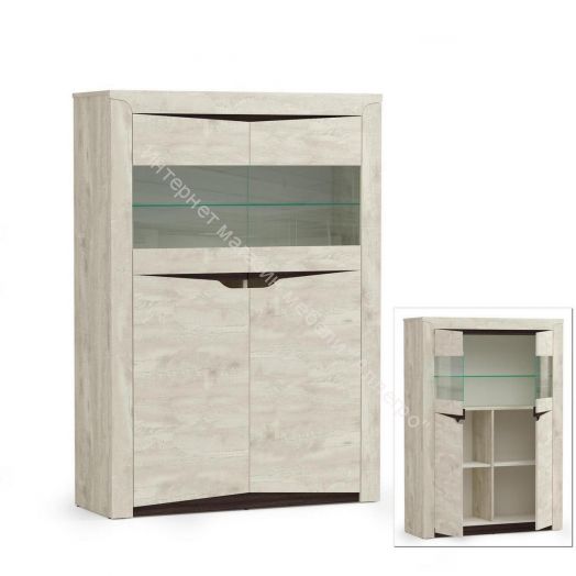 Шкаф комбинированный 33.15 Лючия, Бетон пайн белый/Венге