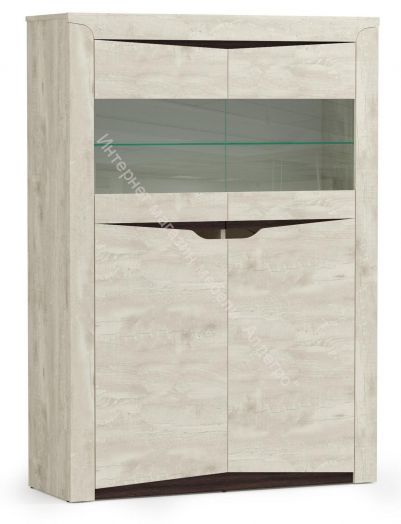 Шкаф комбинированный 33.15 Лючия, Бетон пайн белый/Венге