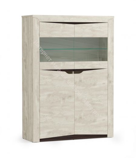 Шкаф комбинированный 33.15 Лючия, Бетон пайн белый/Венге