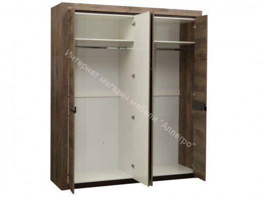 Шкаф для одежды 33.01 Лючия (4 - х дверный), Кейптаун/Венге