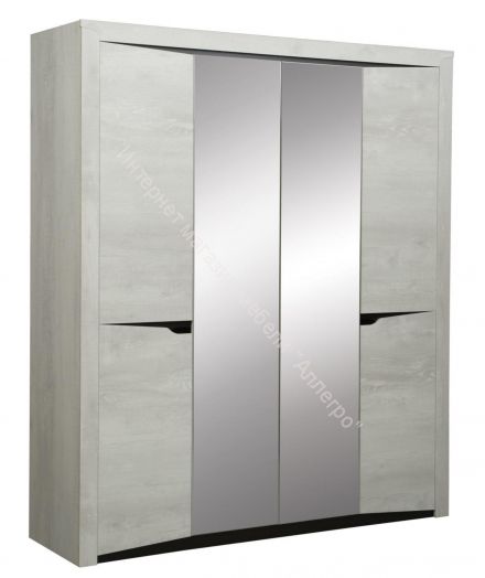 Шкаф для одежды 33.01 Лючия (4 - х дверный), Бетон пайн белый/Венге