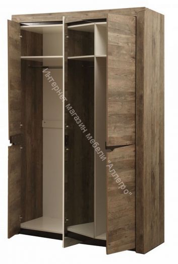 Шкаф для одежды 33.02 Лючия (3 - х дверный), Кейптаун/Венге
