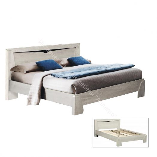 Кровать 33.09 Лючия с ортопедическим осн. (1200), Бетон пайн белый/Венге