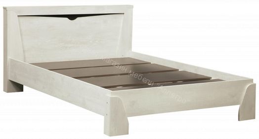 Кровать 33.08 - 02 Лючия c настилом (1600), Бетон пайн белый/Венге