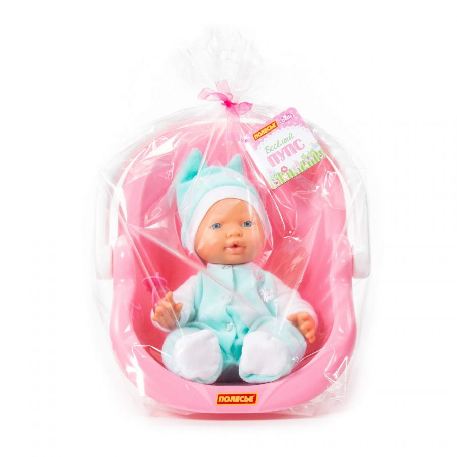 Пупс "Весёлый" (35 см) с соской и переноской (в пакете)