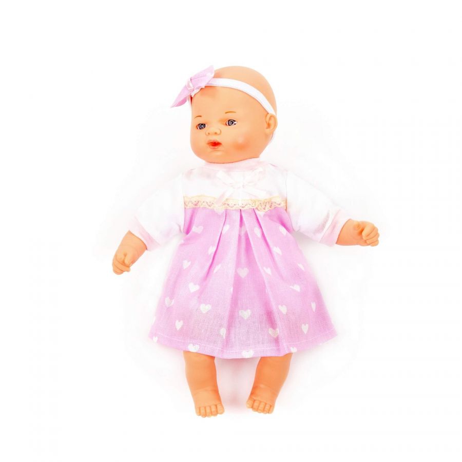 Пупс мягконабивной "Милый" (28 см) в платье (в пакете)