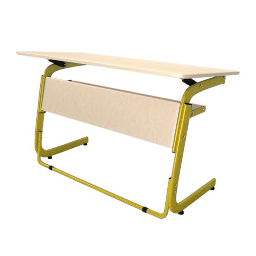 АТЛАНТ-ПРЕМИУМ Стол регулируемый 2-местный (Желтый металлокаркас)