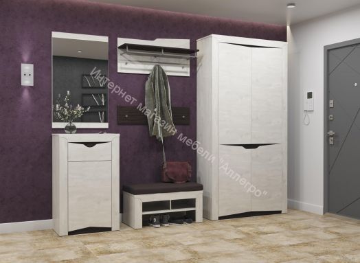 Вешалка 33.24 Лючия, Бетон пайн белый/Венге