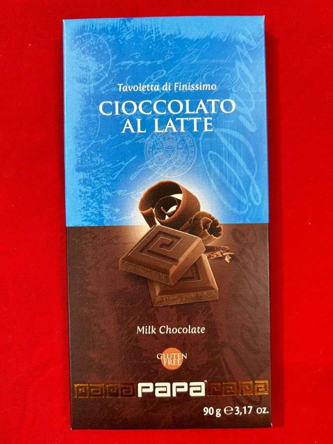 Шоколад молочный 32% 90 г, Tavoletta di finissimo cioccolato al latte, Papa, 90 g