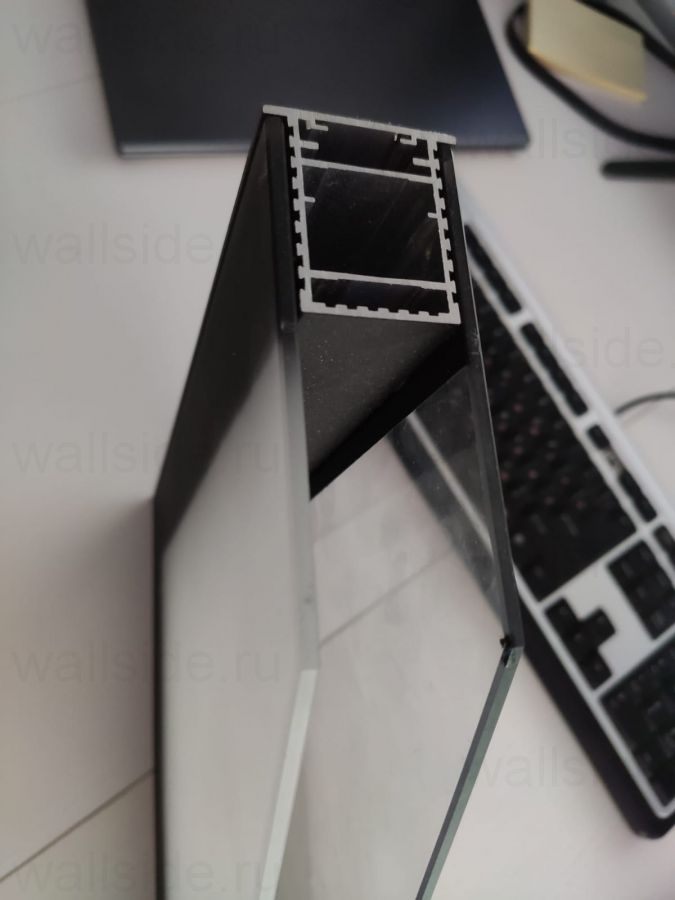 Профиль для полотна прямого открывания под стекло 40 мм