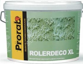 Декоративная Штукатурка Крупная Шуба Prorab Rolerdeco XL 15кг Белая, Колеруемая для Внутренних и Наружных Работ / Прораб.