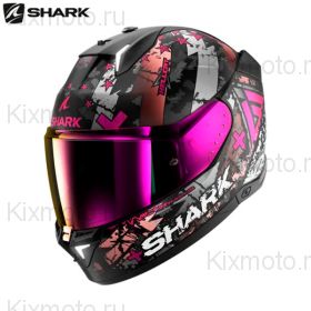 Шлем Shark Skwal i3 Hellcat, чёрно-серо-розовый