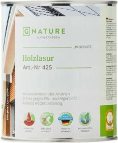 Масло-Лазурь для Дерева Gnature 425 Holzschutz Ol-Lasur 0.75л Бесцветное, Цветное для Защиты и Окраски Деревянных Фасадов Внутри и Снаружи