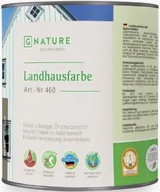 Краска Укрывная Gnature 460 Landhausfarbe 0.75л Белая, Цветная для Защиты, Обновления Деревянных Фасадов, Ограждений, Ветровых Досок, Вертикальных Поверхностей