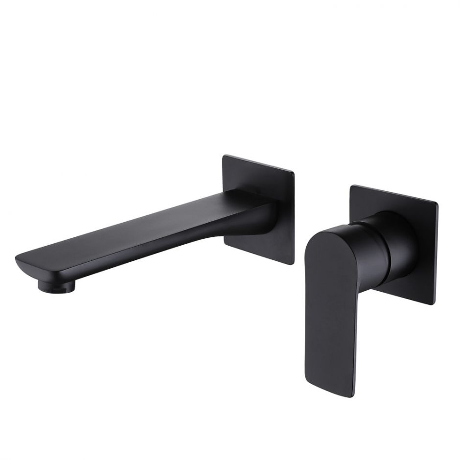 Изображение Черный матовый смеситель ABBER Weiss Insel AF8082B для раковины скрытого монтажа