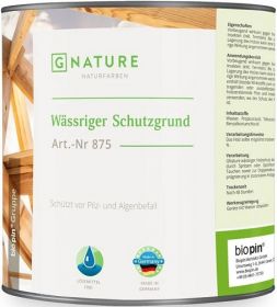 Грунт-Антисептик для Дерева Gnature 875 Wassriger Schutzgrund 2.5л Водный, Бесцветный, без Запаха для Внутренних и Наружных Работ.