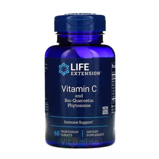 Life Extension Витамин C Био-Кверцетин, Vitamin C and Bio-Quercetin Phytosome, 60 табл