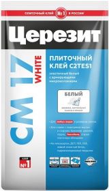 Клей для Плитки 5кг Ceresit CM 17 White Суперэластичный, Белый для Внутренних и Наружных Работ / Церезит СМ 17 Вайт