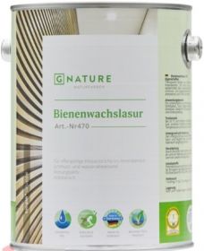 Лазурь с Пчелиным Воском Gnature 470 Bienenwachslasur 0.75л 5017 Тёмный Серо-Зелёный для Деревянных Стен и Потолков на Основе Масла и Воска.