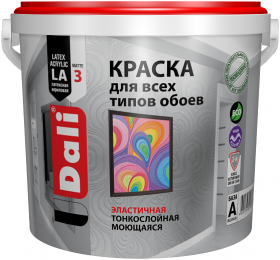 Краска для Обоев Dali 5л Акриловая, Белая / Дали.
