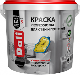 Краска для Стен и Потолков Dali Professional 5л Моющаяся, Суперпрочная, Тиксотропная / Дали Профессинал